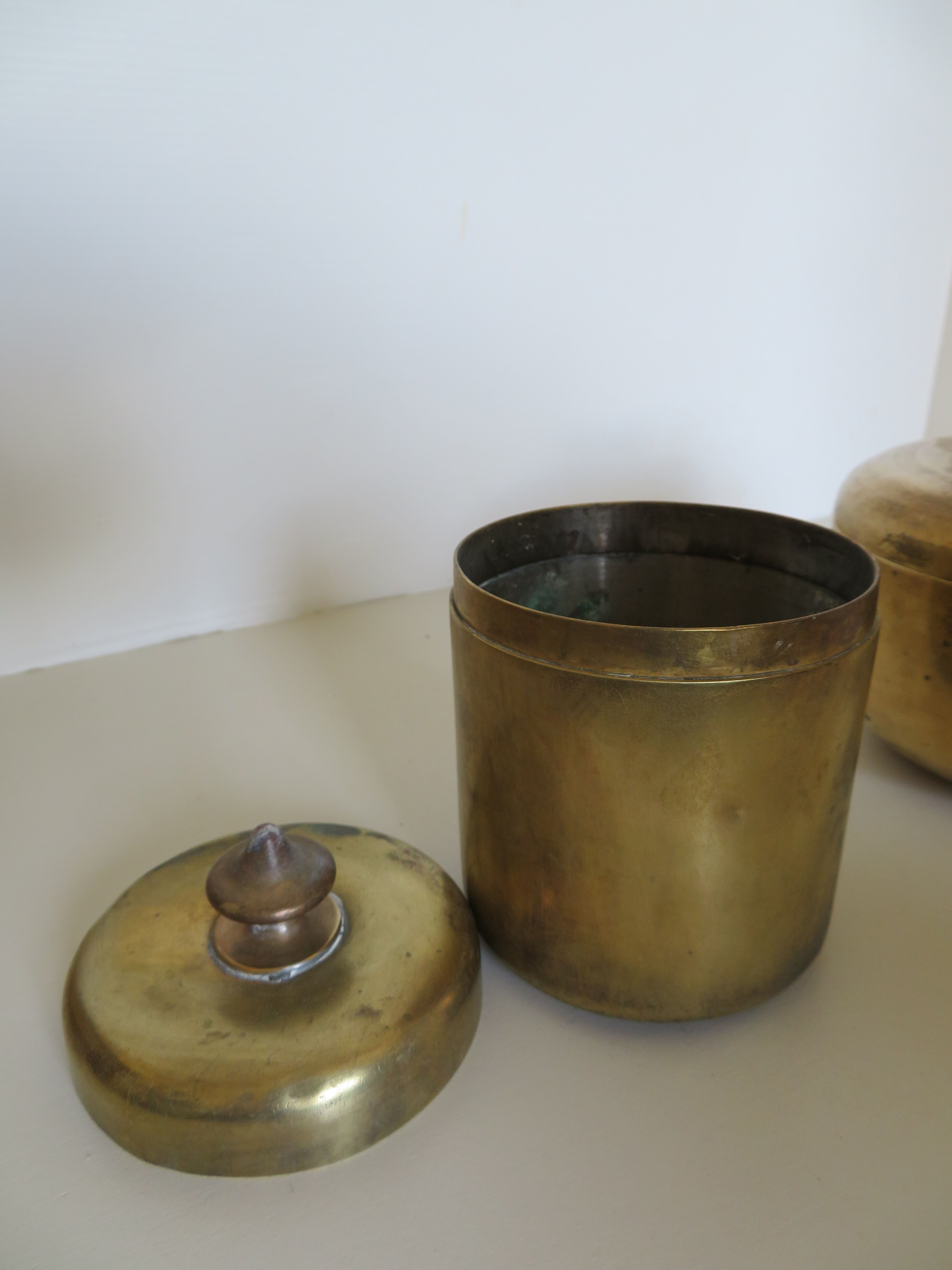 Set of 2 vintage brass boxes