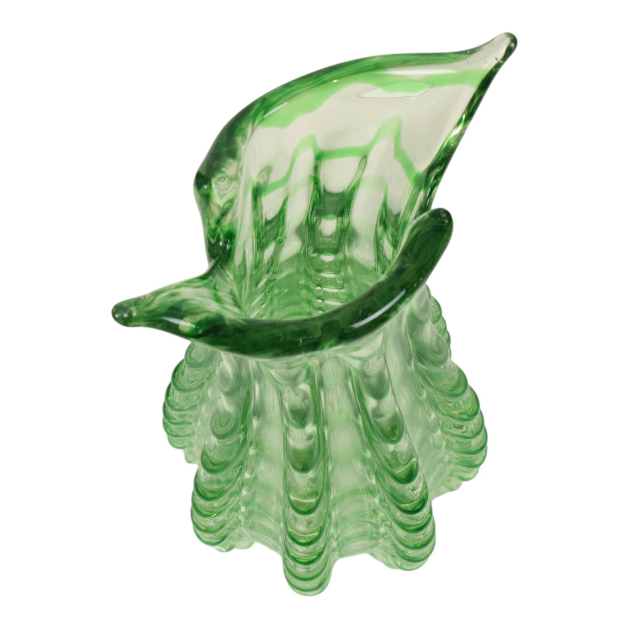 Large Green Glass Vase Murano Dino Martens Style 1960s