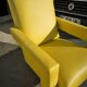 Pair of armchairs in sunny yellow leather