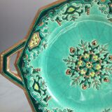 Longwy Chinoisant dish/Art Deco/Emerald green enamels/M.P Chevallier/XXth