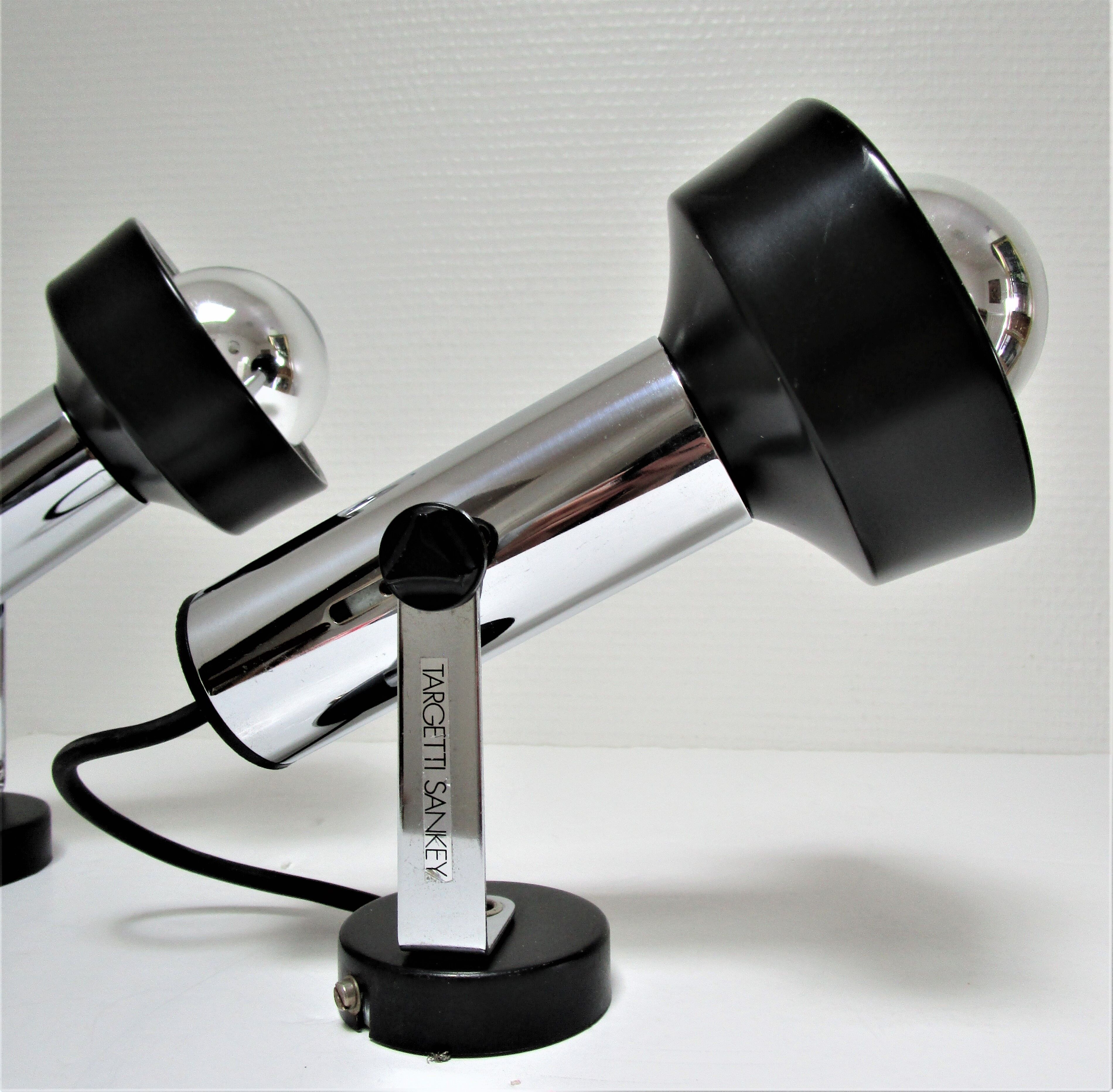Pair of spots Targetti Sankey stainless chrome 190s