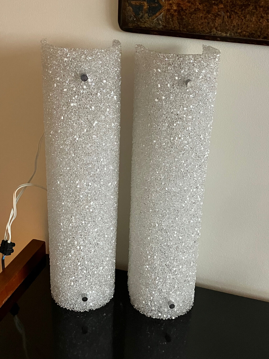 Vintage perspex wall lights