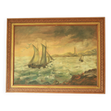 Large oil on marine canvas