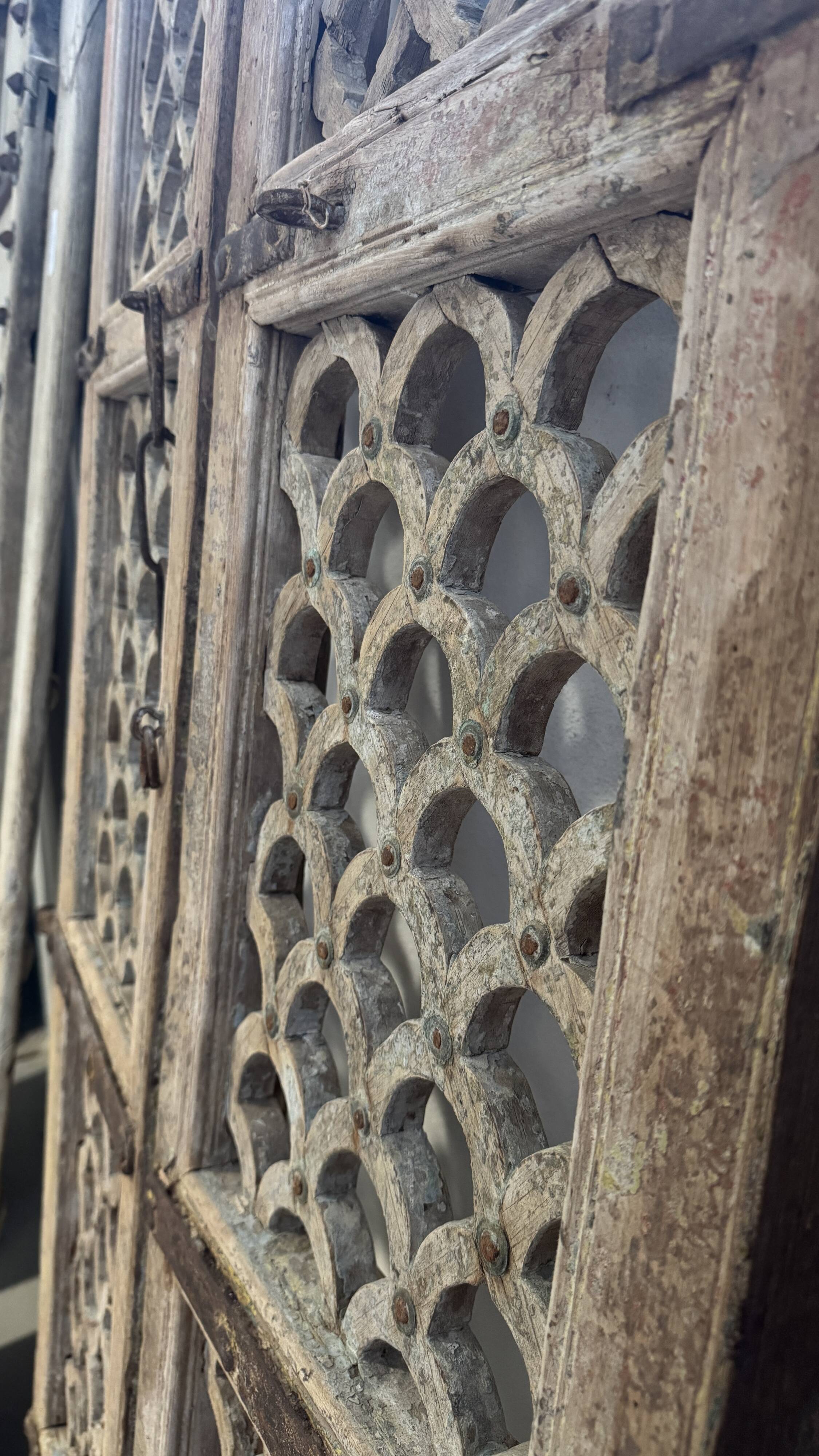 Jali - Antique Indian openwork wooden door no.6