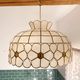 Vintage XXL pendant light in mother-of-pearl and brass