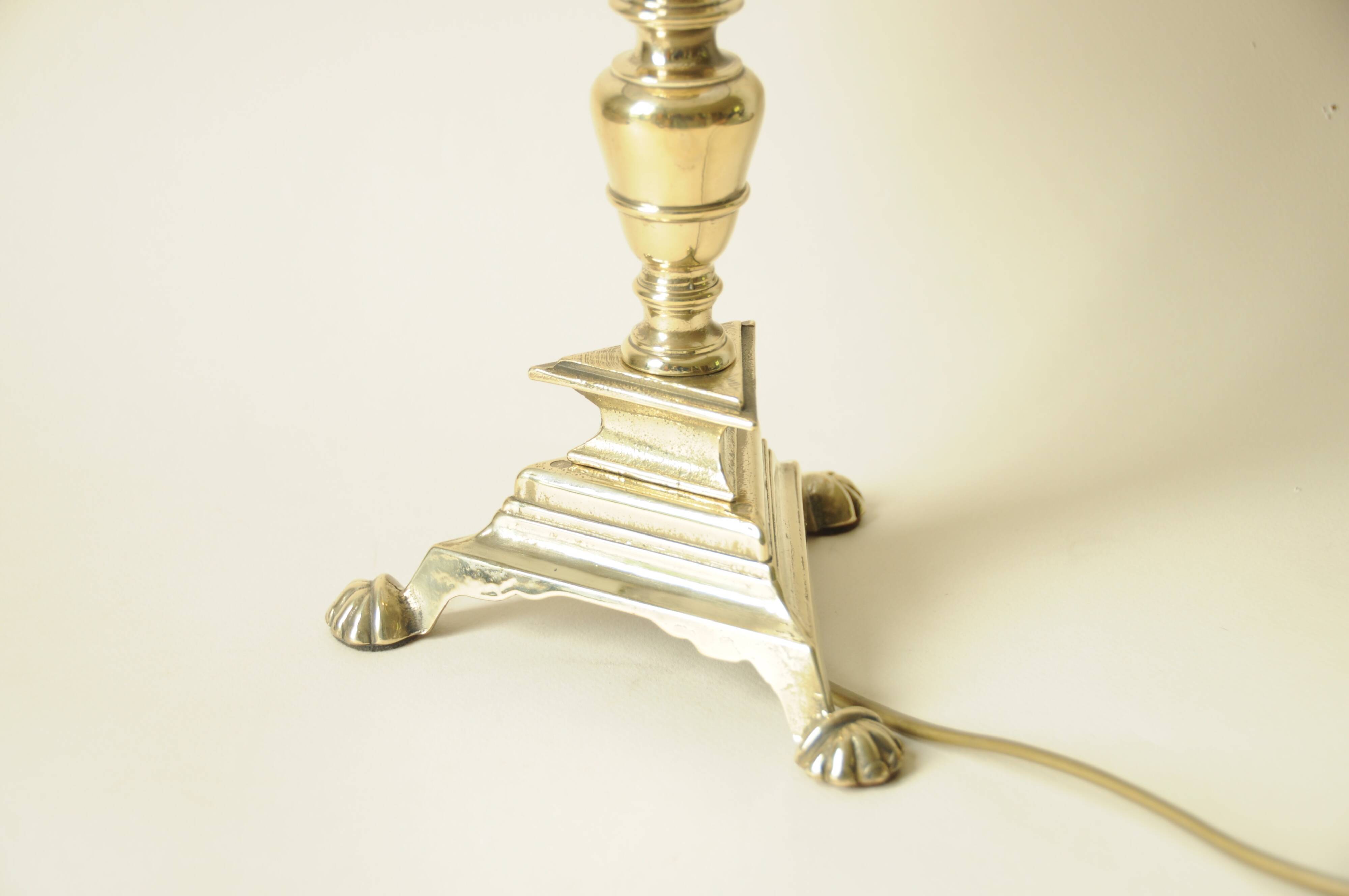 Brass Floor Lamp - Green Liberty Flower Shade