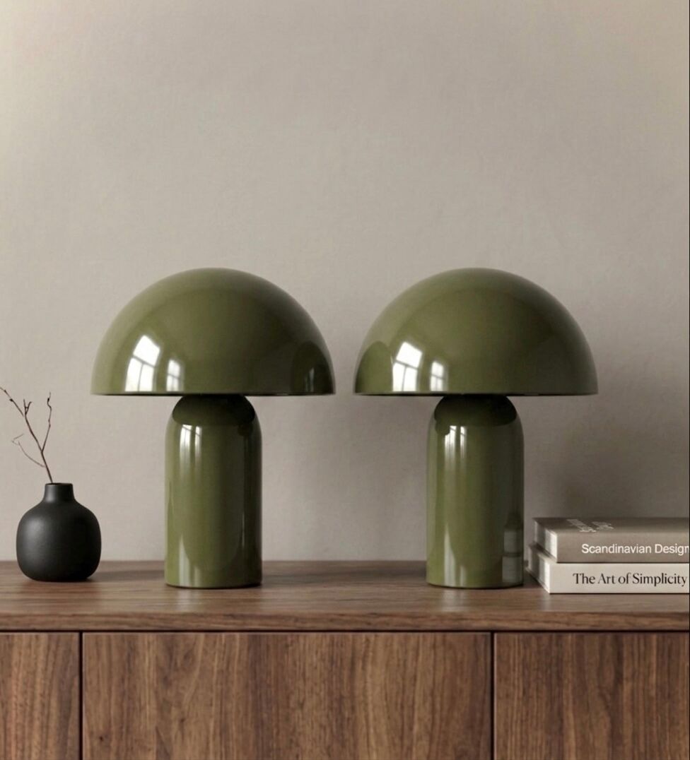 Lampe champignon vert kaki