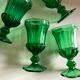 Set of 6 Medicis glasses in green moulded glass