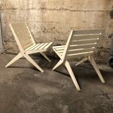 Pair of indoor/outdoor folding armchairs