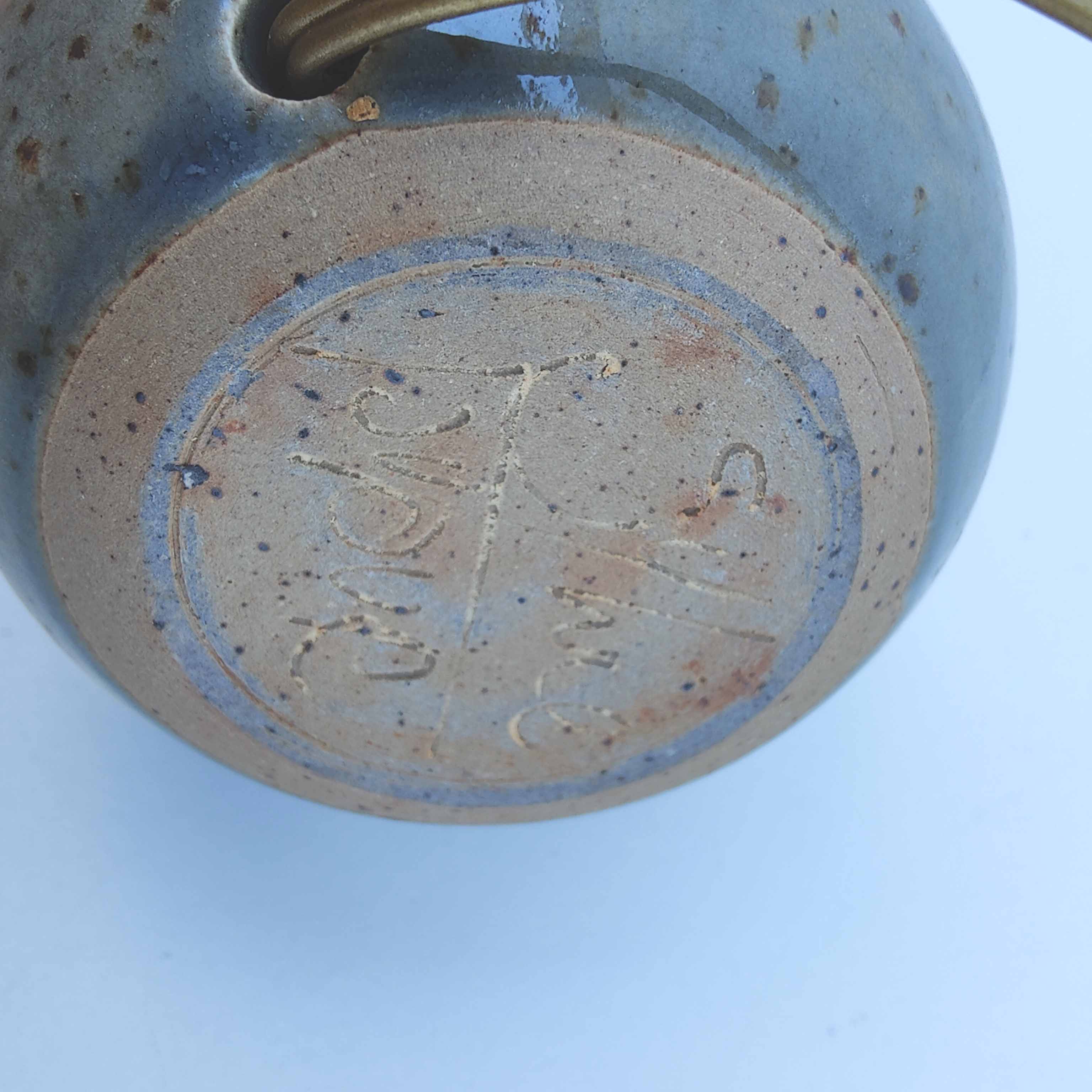 Lamp foot vintage ball ceramic stoneware