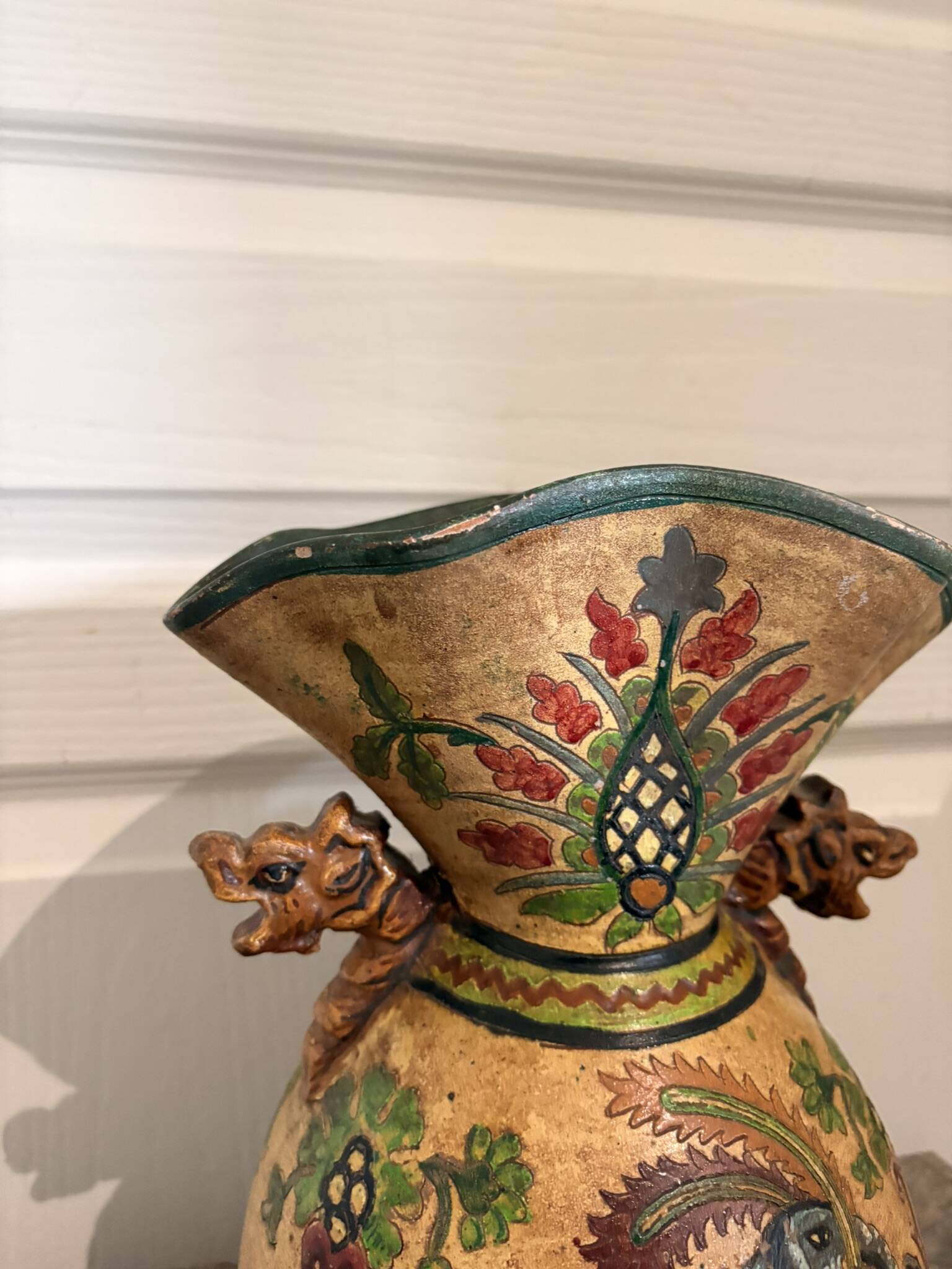 Vase carafe jug baluster ceramic terracotta italy montopoli elephant