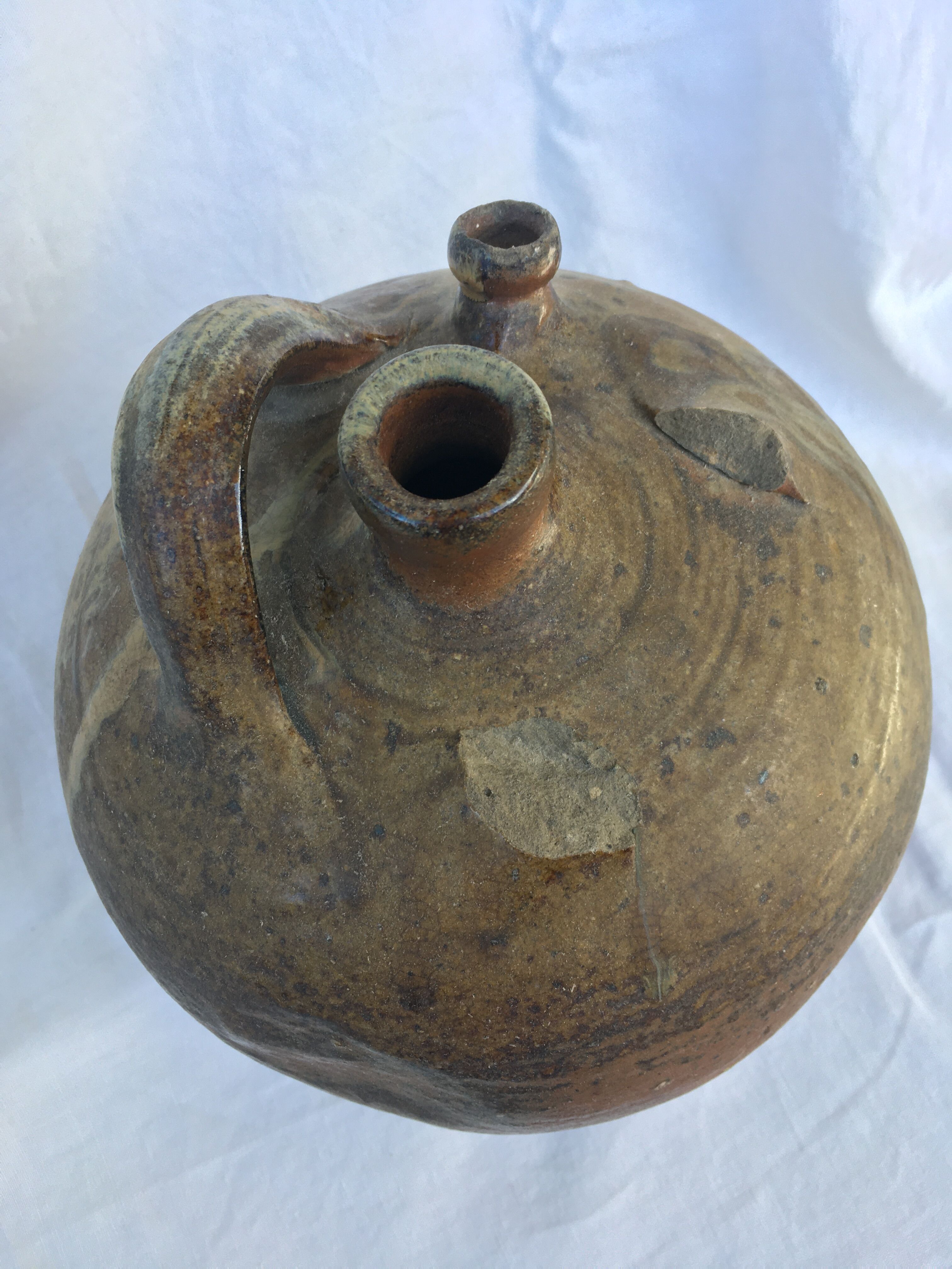 Oil jar in glazed stoneware