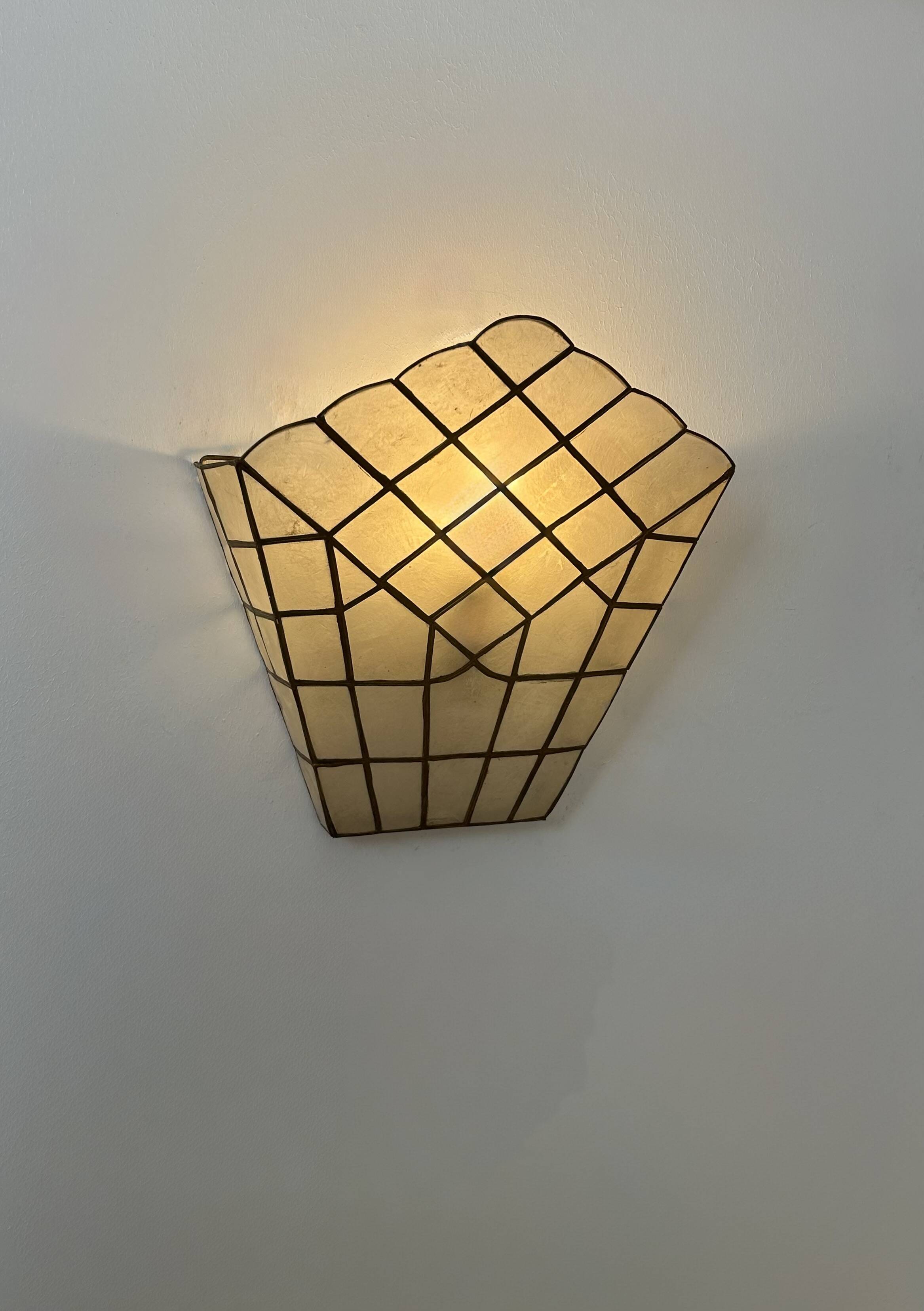 Applique nacre et laiton, France, 1970