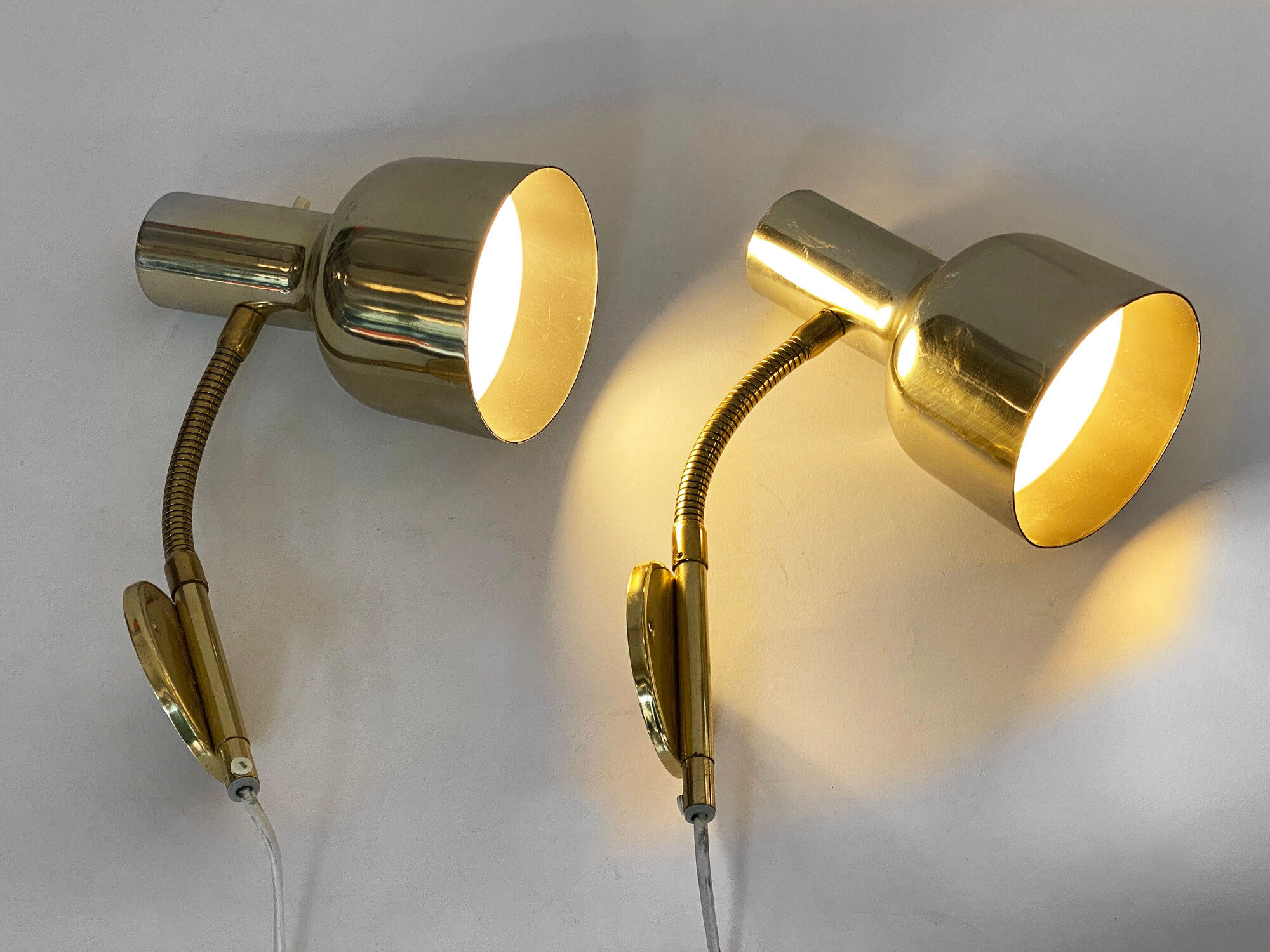 Pair of bedside wall lamps "Pilot" by KF Interör. Sweden 1960s