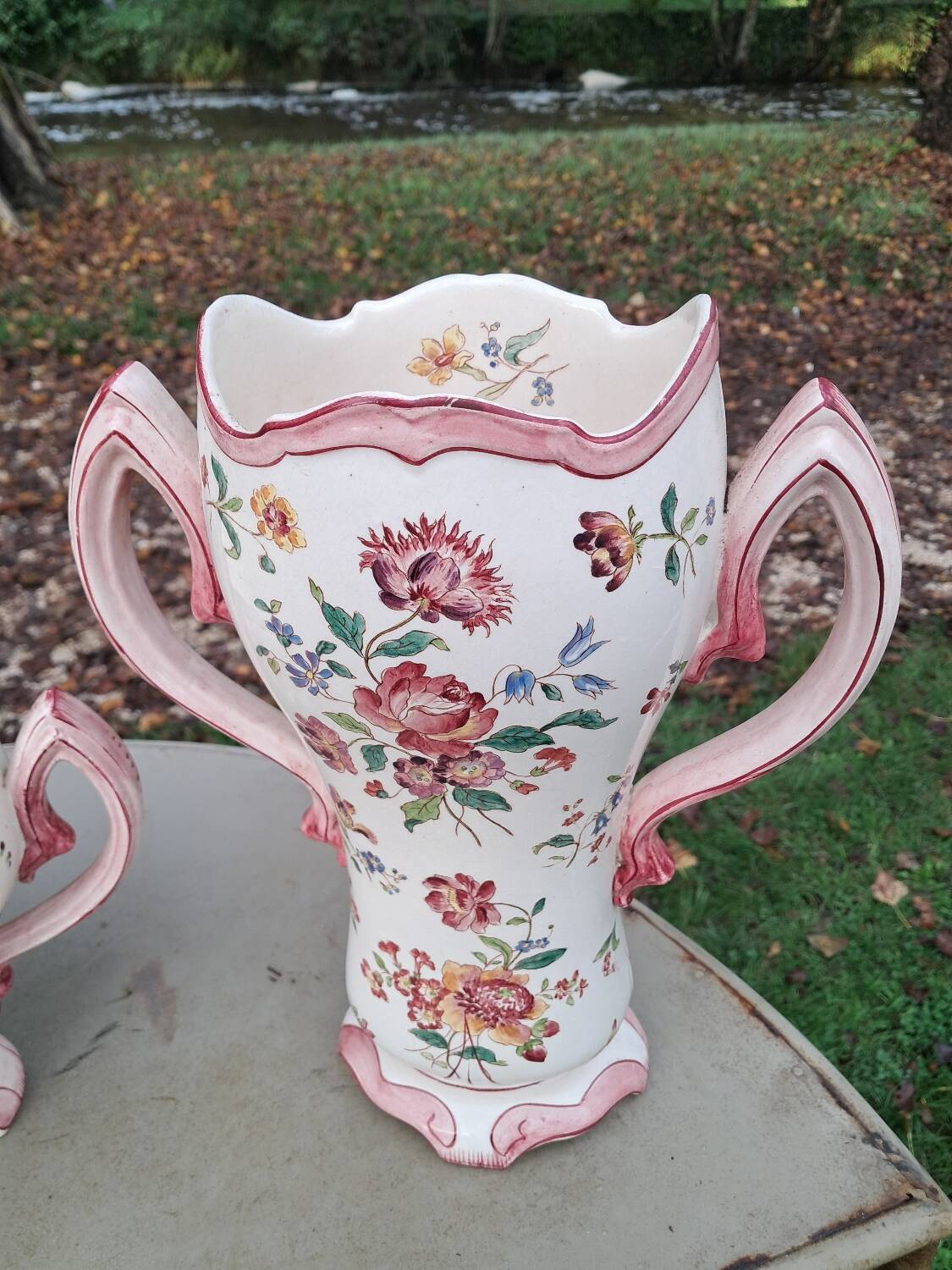 Porcelain vase and planter set