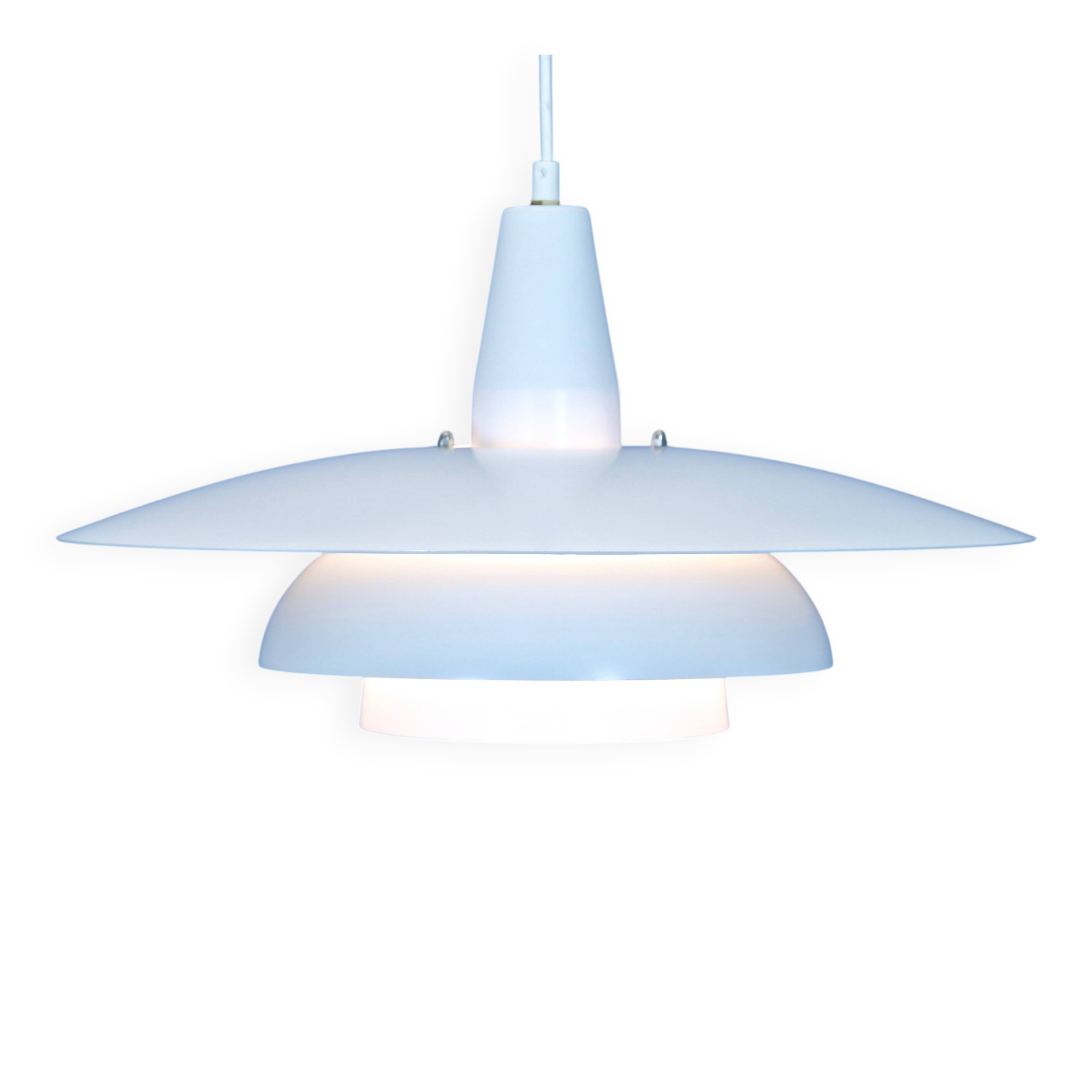 Danish hanging lamp in white, 1970s