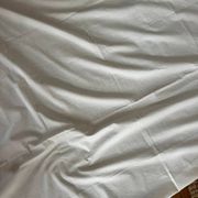 Grand drap ancien en métis, lin et coton écru