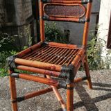 Vintage MacGuire chair in bamboo and canning