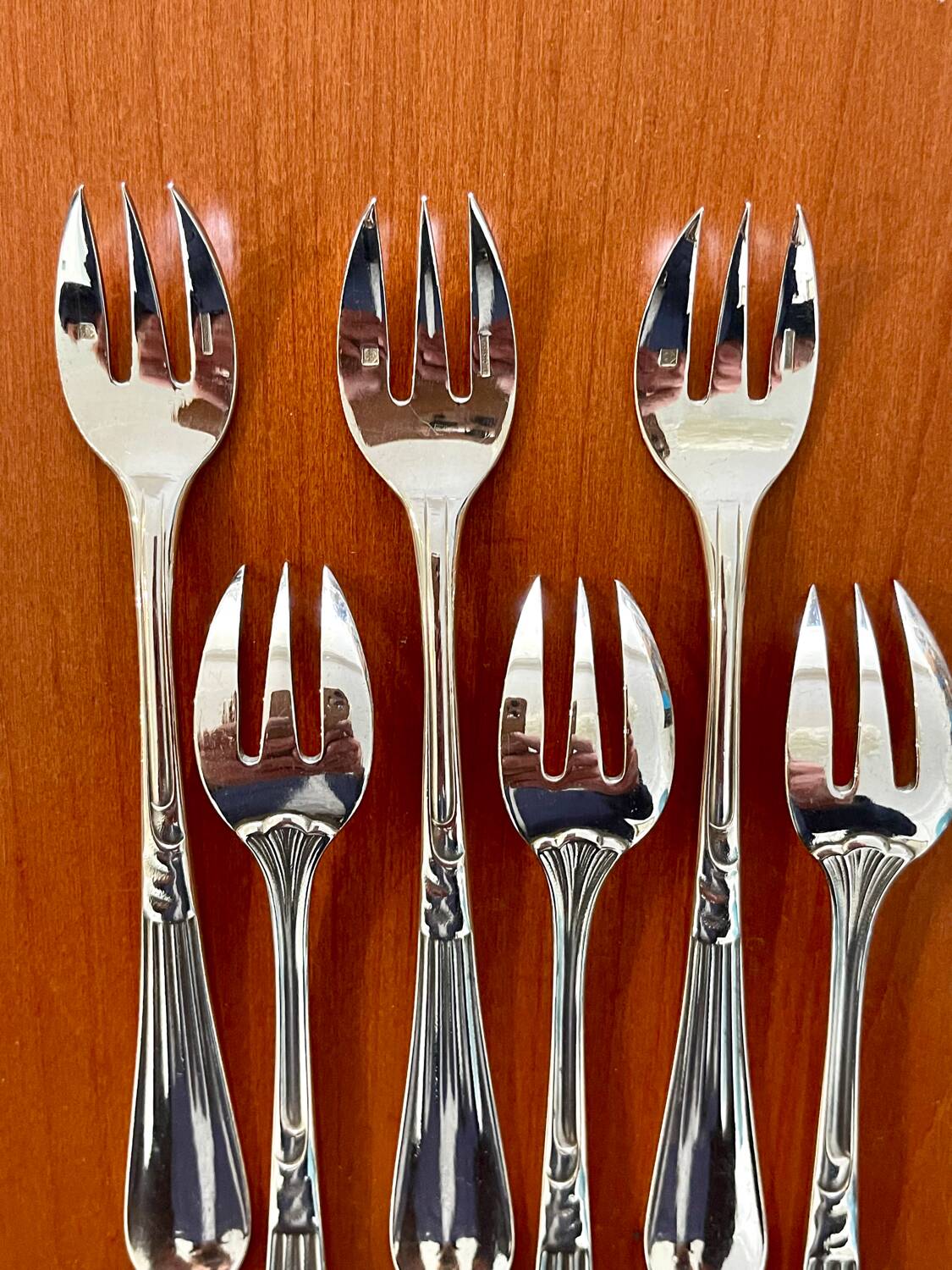 Christofle hemerocallis art nouveau, 6 oyster forks