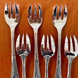 Christofle hemerocallis art nouveau, 6 oyster forks