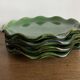 Set of 4 wavy glazed earthenware plates by Milon from Dieulefit 1970.
