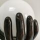 Black ceramic and opaline design hand lamp 90s