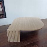 Large travertine coffee table drop shape