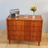 Dresser varnished vintage drawers inclined 1967