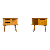 Vintage German cherry nightstands, 1960s, set of 2