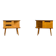 Vintage German cherry nightstands, 1960s, set of 2