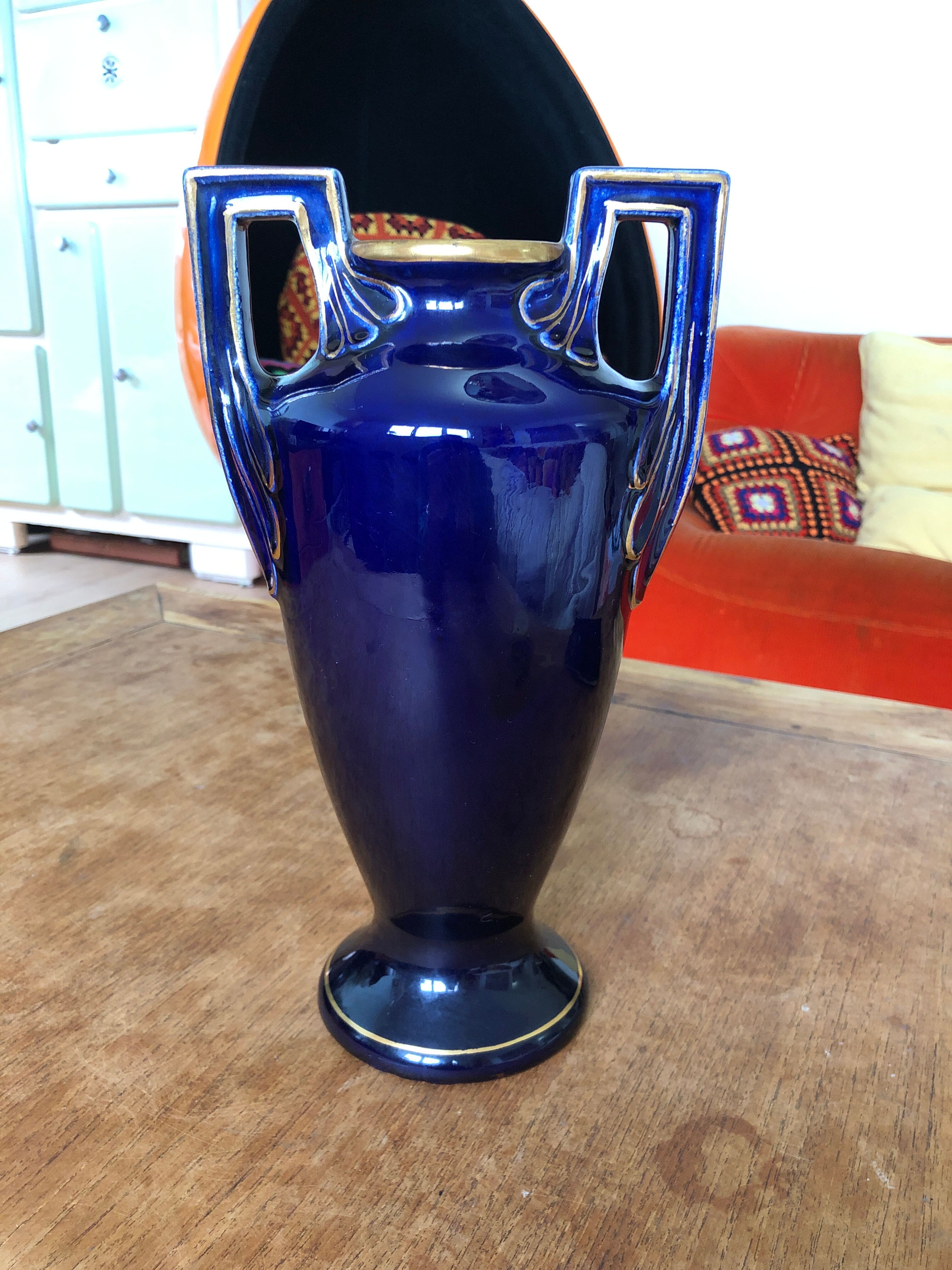 Art deco vase faience of vierzon louis gueule
