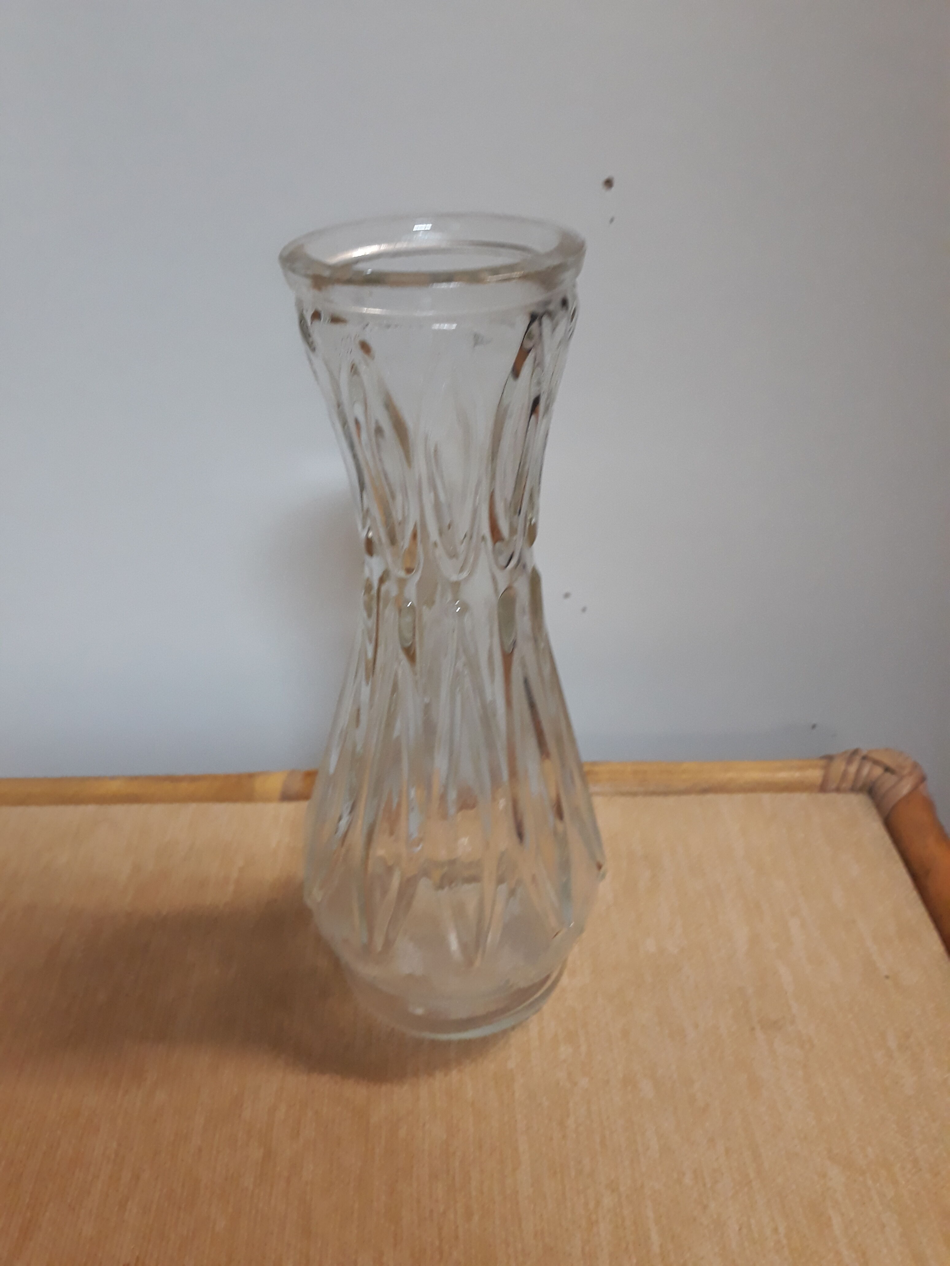 Bohemian vintage cut glass vase