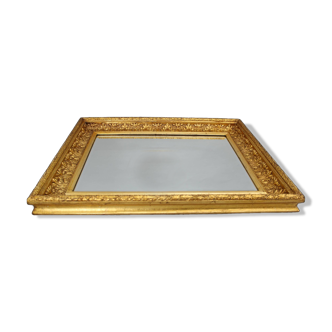 1940s Italian Mirror in Golden Wood Frame