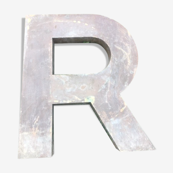 Advertising sign letter R golden color '50s