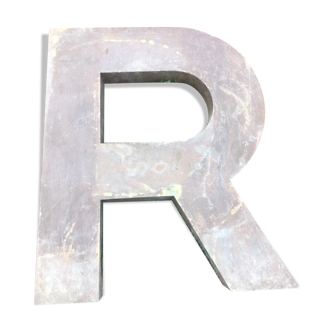 Advertising sign letter R golden color '50s