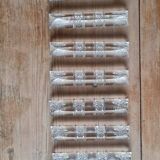 Set of 12 chiseled crystal knife holders