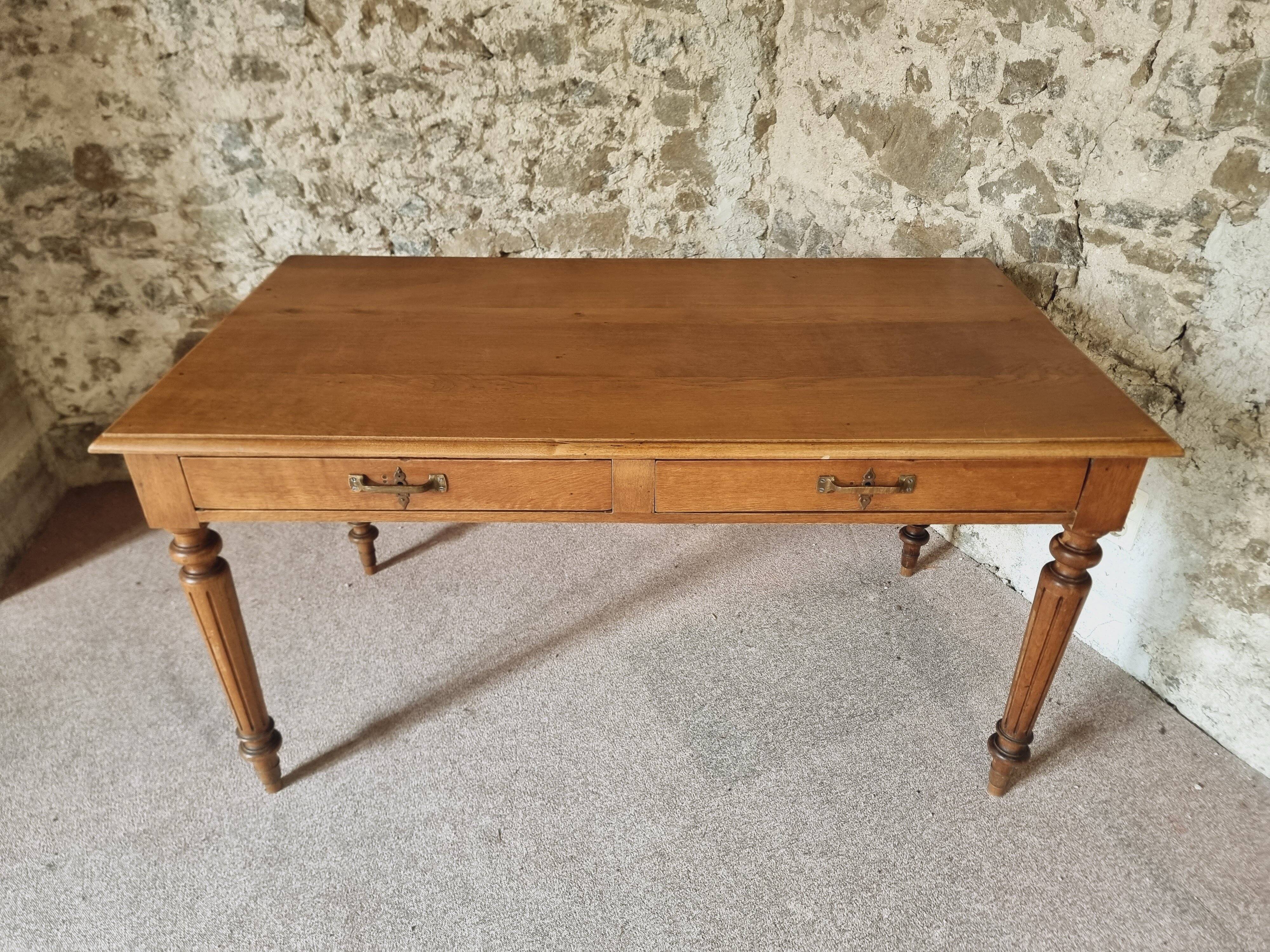 Antique Oak Table – 1930s Desk or Dining Table
