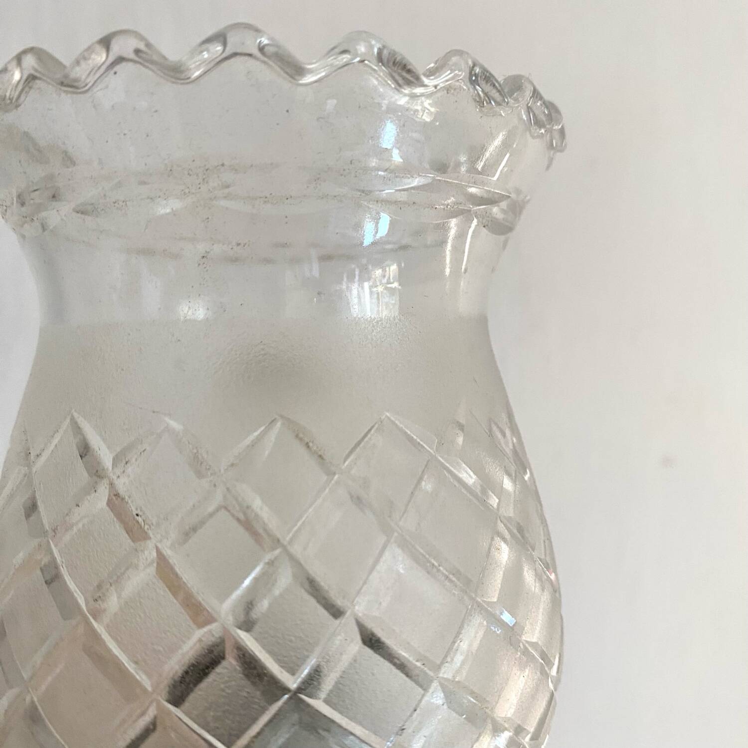 Pair of retro gold and glass tulip wall lights