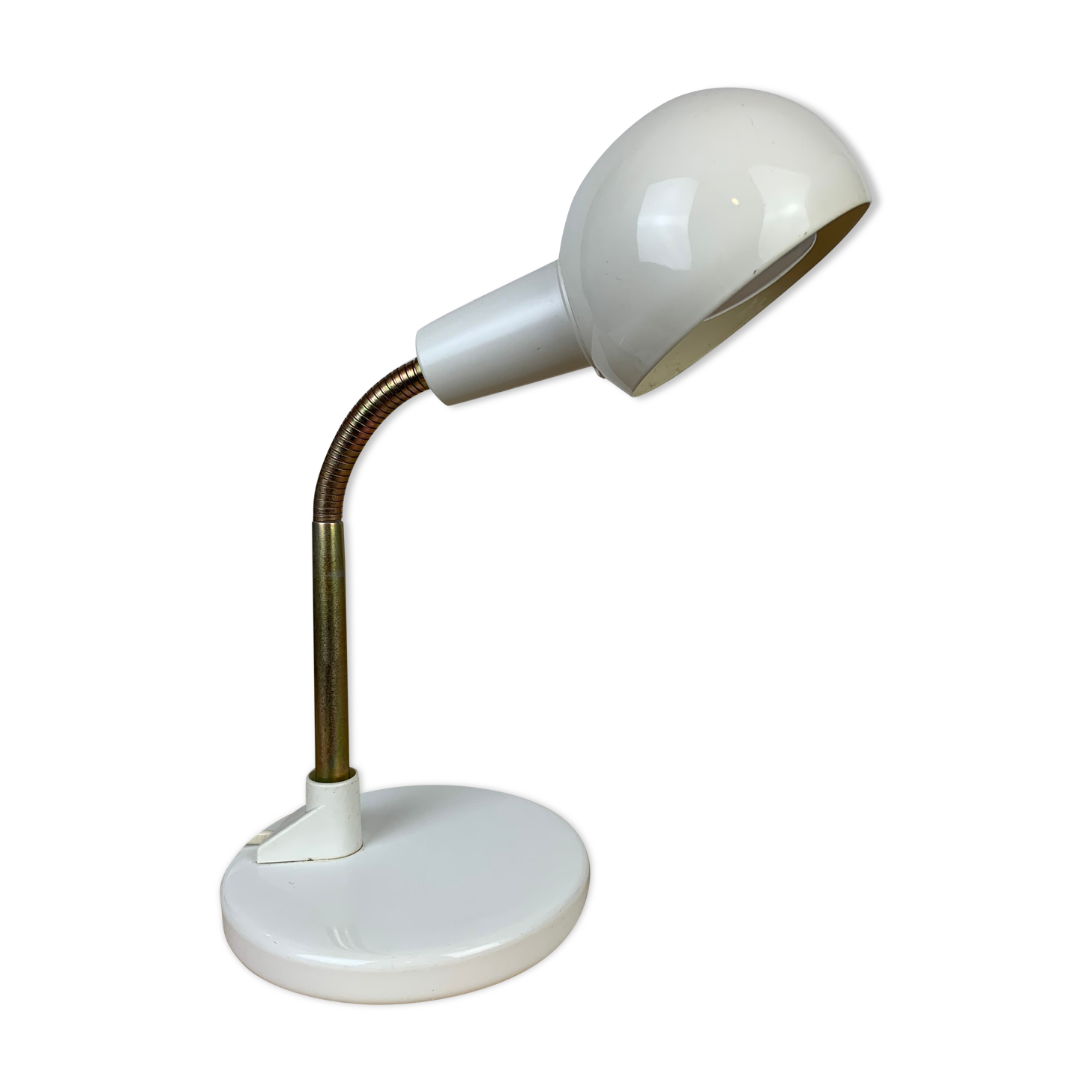 Flexible desk lamp metal white 70s/80s