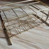 Magazine or vinyl holder in gold metal, 1960s