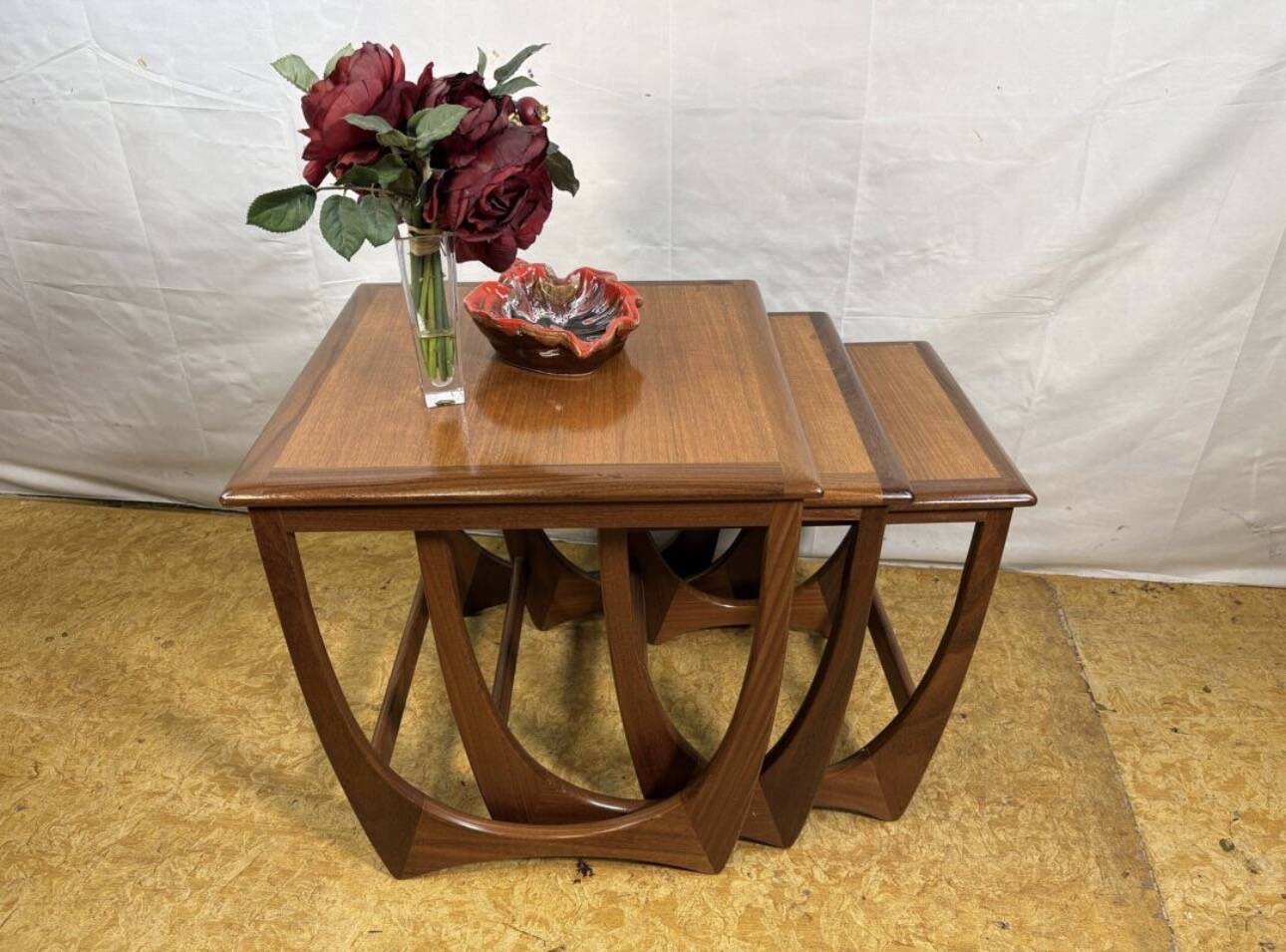 Mid- century retro vintage teak nest of tables by g plan 1960 Danish Design