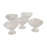 5 ice cream cups, Arques crystal fruits