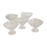 5 ice cream cups, Arques crystal fruits