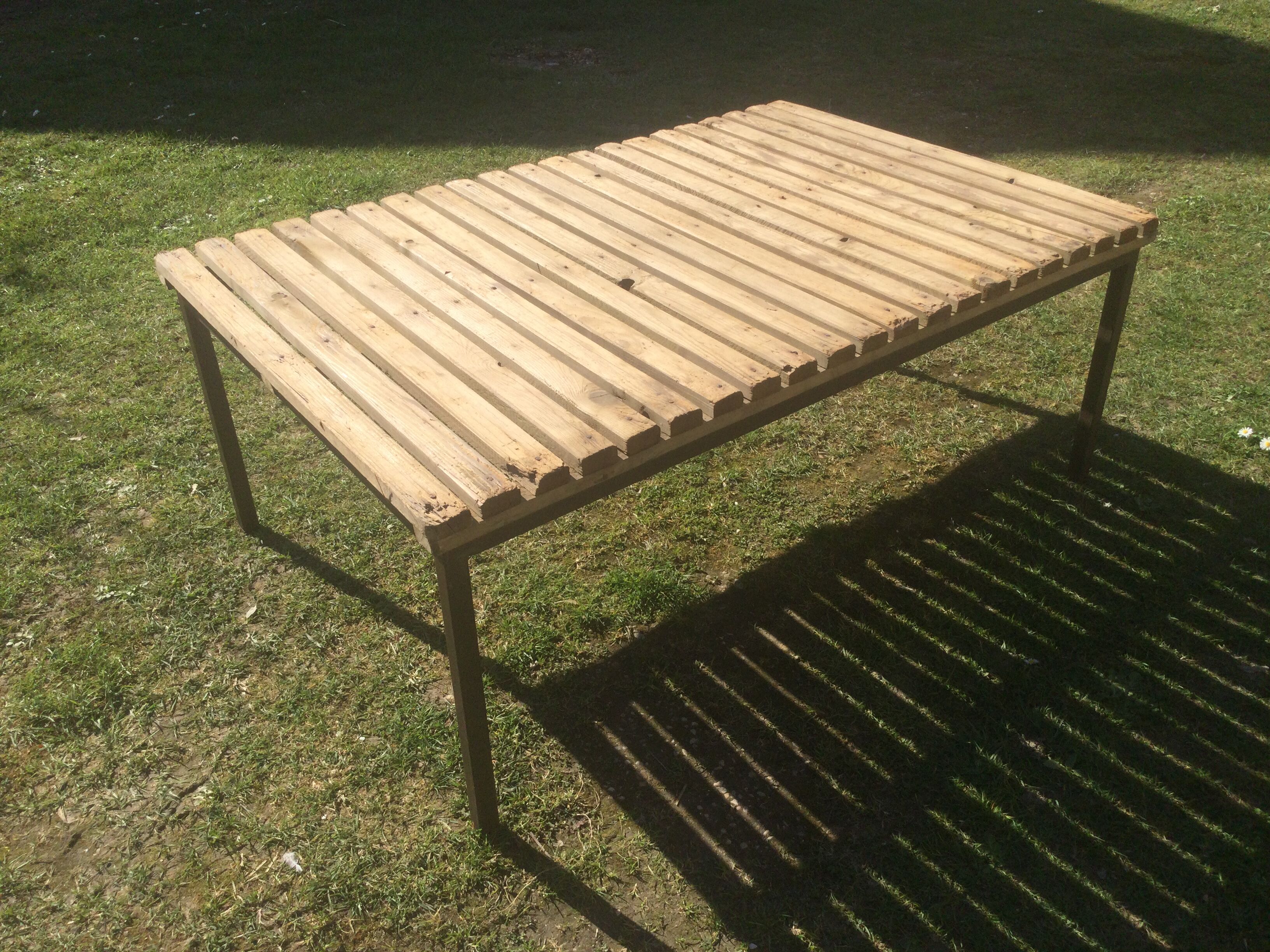 Wood and iron coffee table