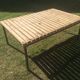Wood and iron coffee table
