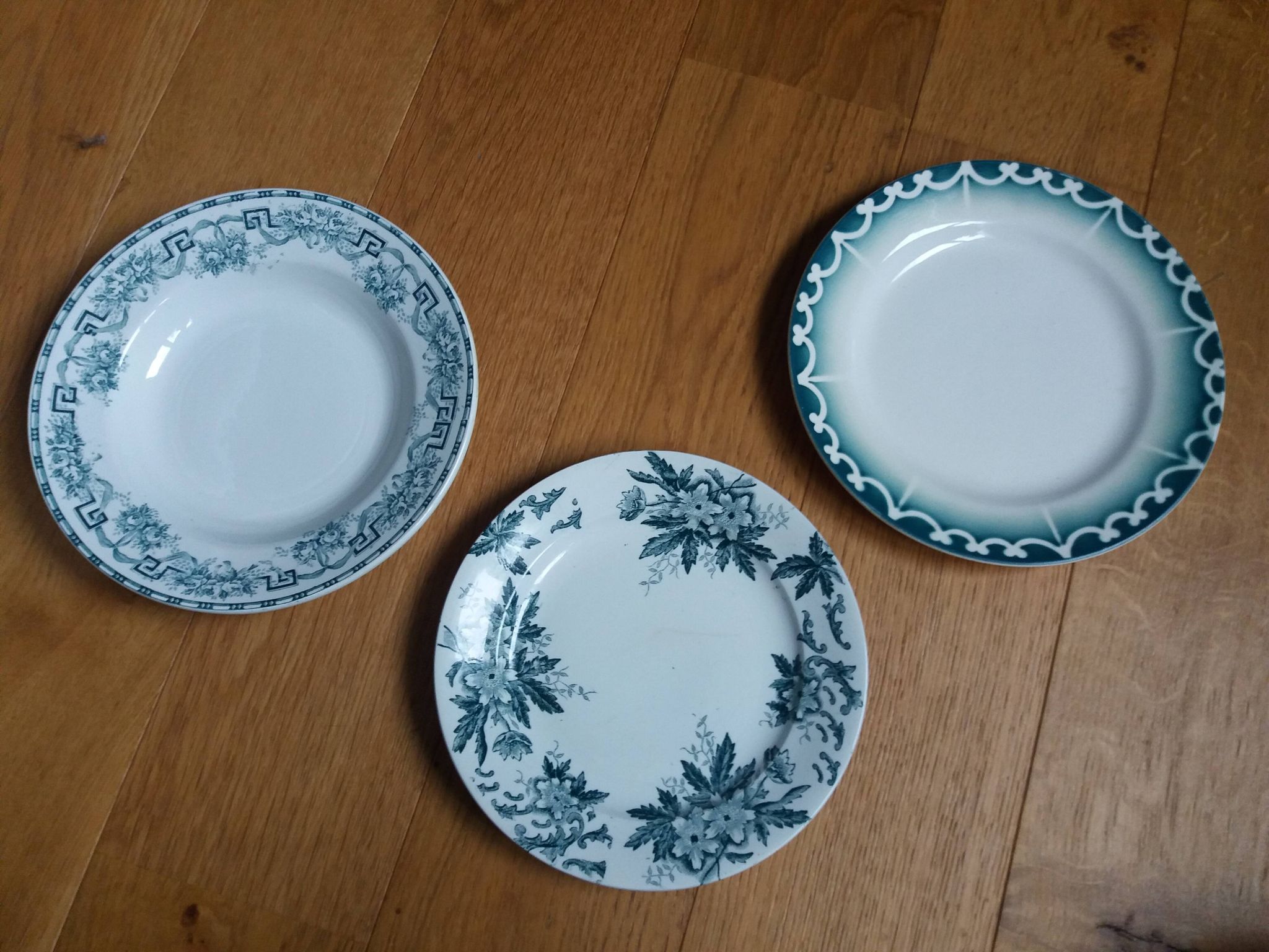 Assiettes Digoin, Moulin des Loups et Hamage, Saint Amand