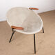 Danish armchair in Leather, Steel and Teak, Balloon model by Hans Olsen 1960.