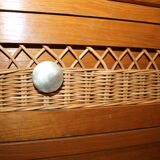 Commode vintage en osier