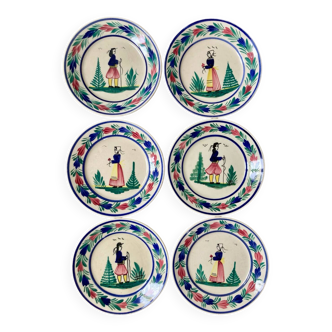 Henriot Quimper dessert service