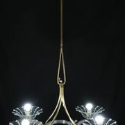 Extraordinary Art Deco Murano Glass and Bronze Chandelier by Barovier&Toso, 1950